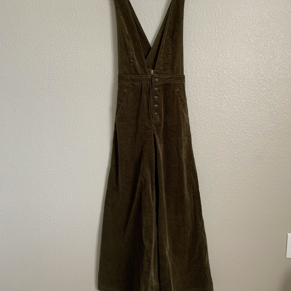 NEW We The Free Cross-back Corduroy Flare Overalls